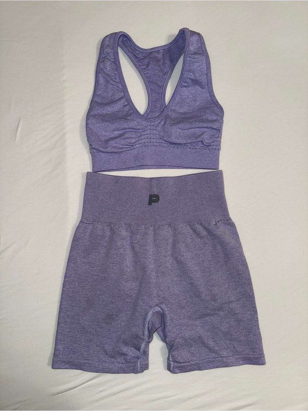 Purple Sports Bra & High-Waist Bike Shorts Set